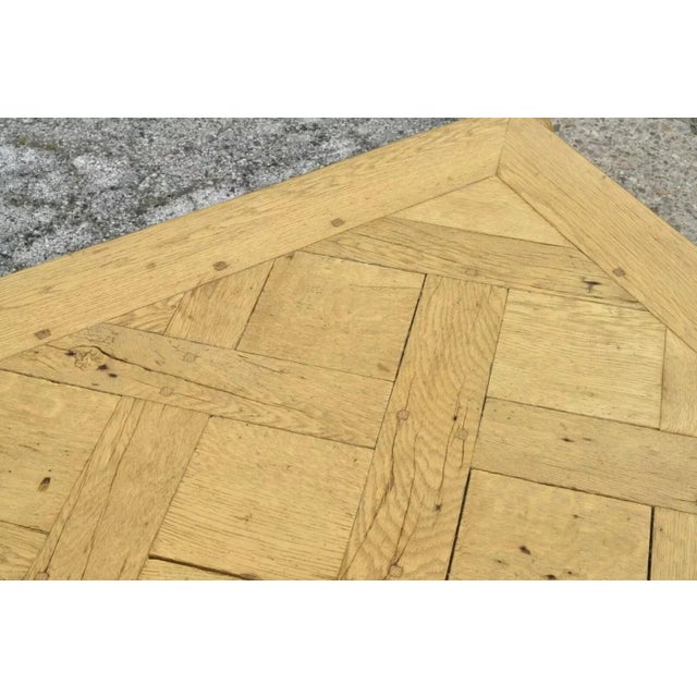 French Baroque Parquetry Inlay Dining Table of 18th C. Oak Wood Plank Flooring For Sale In Philadelphia - Image 6 of 12