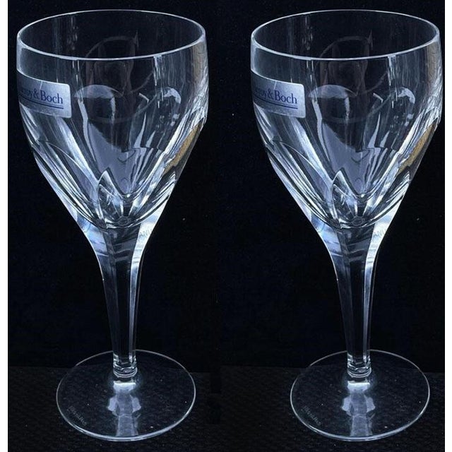 Villeroy & Boch Villeroy & Boch Milano Pattern Crystal Wine Goblets- Set of 2 For Sale - Image 4 of 7