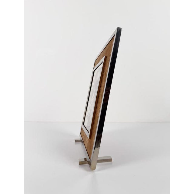Large Italian Rectangular Picture Frame in Chrome, Acrylic Glass and Cork, 1970s For Sale - Image 15 of 18