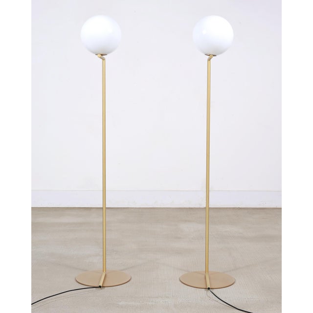 Flos Michael Anastassiades for Flos Brass Globe Ic Floor Lamps - a Pair For Sale - Image 4 of 18