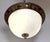 Metal Mid 20th Century Restored Traditional 18 In. White Glass Dome Brass Flush Mount Light For Sale - Image 7 of 8