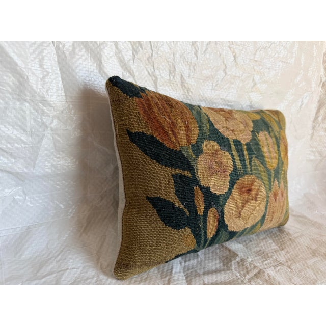 17th Century Antique 17th Century Flemish Brussels Botanical Tapestry Pillow For Sale - Image 5 of 7