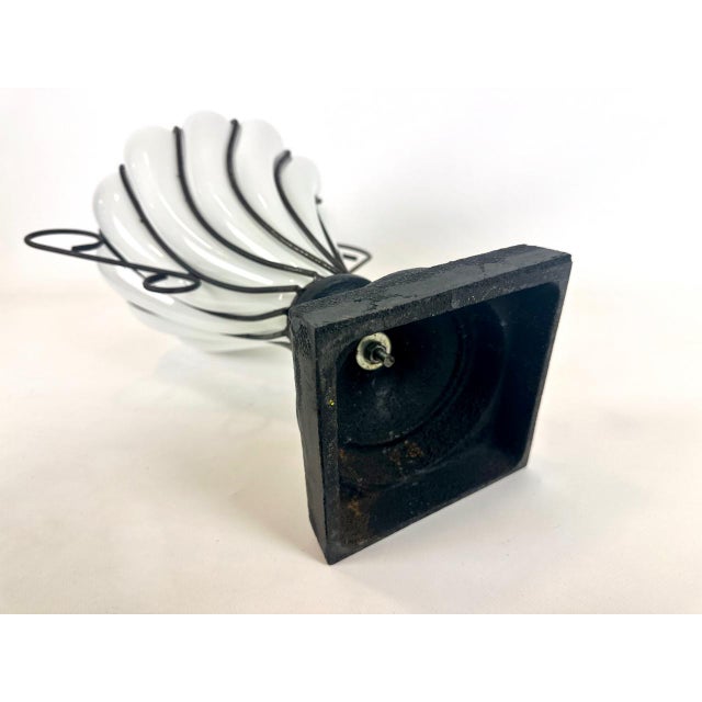 Large Caged Blown Glass Amphora Footed Vase by Leśna Huta, Poland, 1980s For Sale - Image 11 of 14