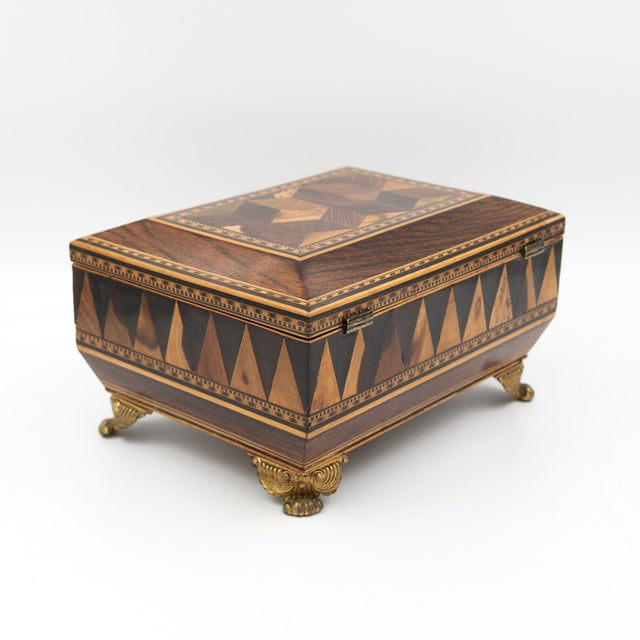 Regency Rosewood Specimen Box on Gilt Lion Paw Feet Circa 1810 For Sale - Image 11 of 16