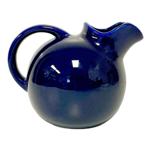 1980s Art Deco Arts & Crafts Lord & Taylor Cobalt Ball Pitcher