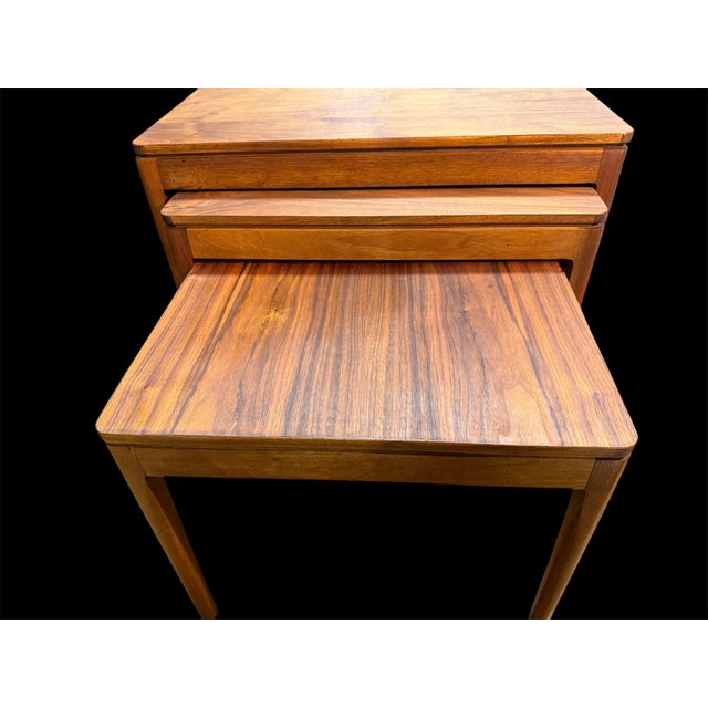 Brown Drexel Nesting Tables Declaration 1960 Kipp Stewart Set of 3 For Sale - Image 8 of 10
