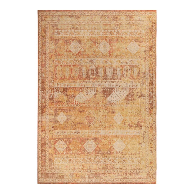 Rug & Kilim’s Distressed Cairo Rug in Burnt Orange, 5x8 For Sale