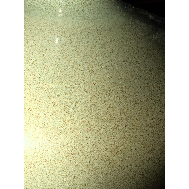 Mid-Century Modern Vintage Large Mottled Moss & Chestnut Speckled Glazed Bottle Vase (14") For Sale - Image 3 of 18