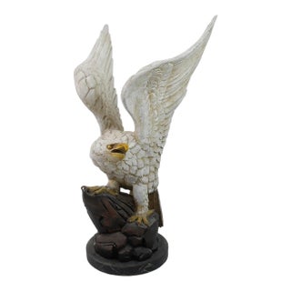 A Wooden Carved Eagle With Spread Wings For Sale