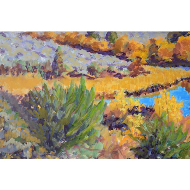 River on the Autumn Plains - Acrylic on Board With Double-Sided Art by Nick White For Sale In Monterey, CA - Image 6 of 6