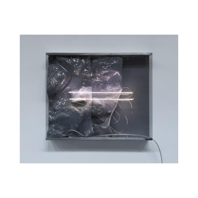 Gray Light Sculpture Groundlines Lost Surface by Joachim Ramin for Early Light For Sale - Image 8 of 8