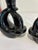 Vintage Frankoma Black Ceramic Modern Loop Vases, a Pair For Sale In Oklahoma City - Image 6 of 11