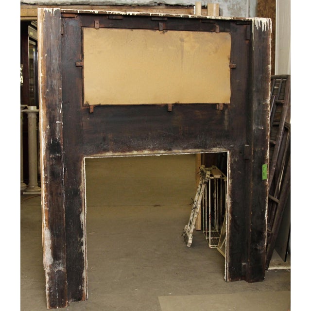 Antique Federal Wood Mantel With Beveled Mirror For Sale - Image 11 of 11