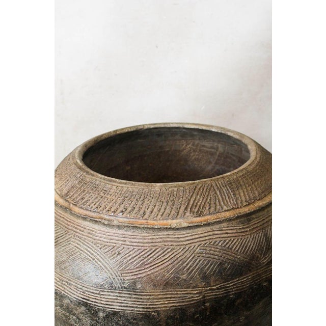 Rustic Vintage Nupe Pot on Stand For Sale - Image 3 of 5