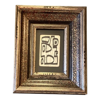 Contemporary Original Wayne Cunningham Abstract Miniature Marker Drawing Chunky Tabletop Frame For Sale