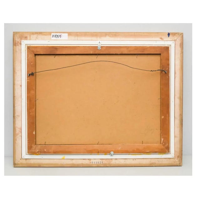 Mid Century 20th C American Oil on Canvas Board Painting Signed Flowers in a Vase Still Life Floral Gilt Wood Frame For Sale - Image 10 of 12