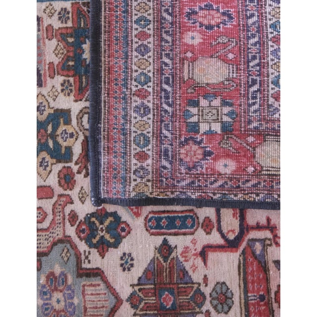 Cream Vintage Persian Rug - 6.5 X 4.59 Ft For Sale - Image 8 of 9