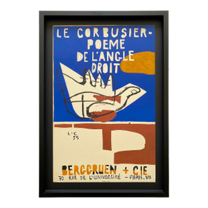 Le Corbusier Vintage 1955 Mid Century Modernist Mourlot Fine Art Lithograph Print " Poeme De l'Angle Droit " Framed Paris Exhibition Poster