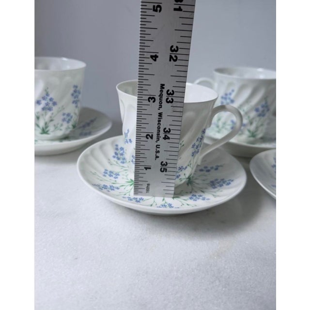 1990s Lomonosov Bone China Porcelain LFZ Coffee Tea Cup Saucer Set of 6 For Sale - Image 10 of 13