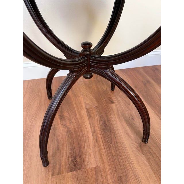 Mid-Century Regency Mahogany Drum Table With Lion Head Pulls For Sale - Image 12 of 16