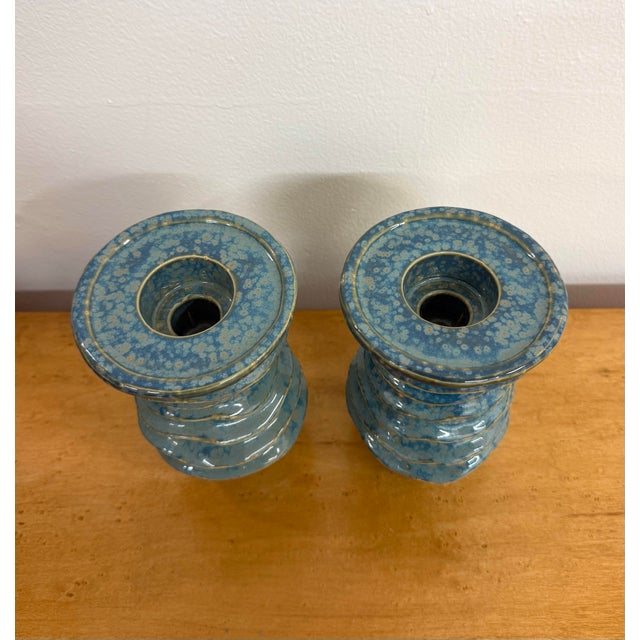Vintage Abstract Ceramic Candle Holders For Sale In West Palm - Image 6 of 6