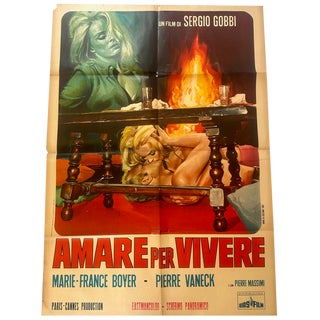 Vintage Italian Movie Poster Amare Per Vivere, 1967 For Sale