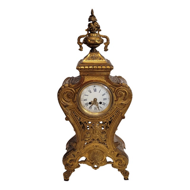 Louis XV Table Clock in Ormolú and Crystal, France For Sale