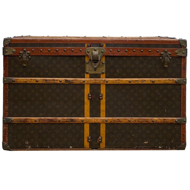 1930s French Louis Vuitton for Arthur Gilmore Classic Monogram Canvas Steamer Trunk For Sale - Image 5 of 12