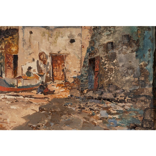 Ezelino Briante, Alley in Capri, 1920s, Oil on Canvas For Sale - Image 12 of 18