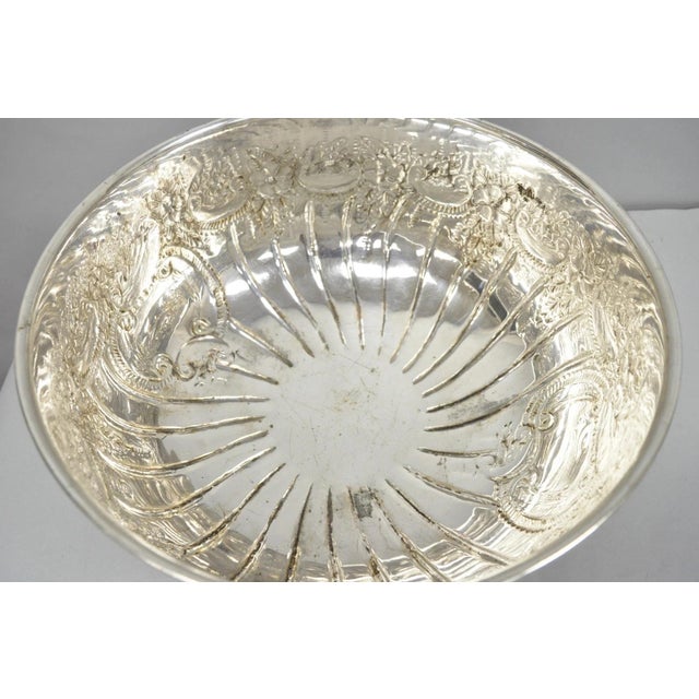 Vintage English Sheffield Kentshire Silver Plated Punch Bowl Set with 12 Footed Cup For Sale - Image 16 of 18