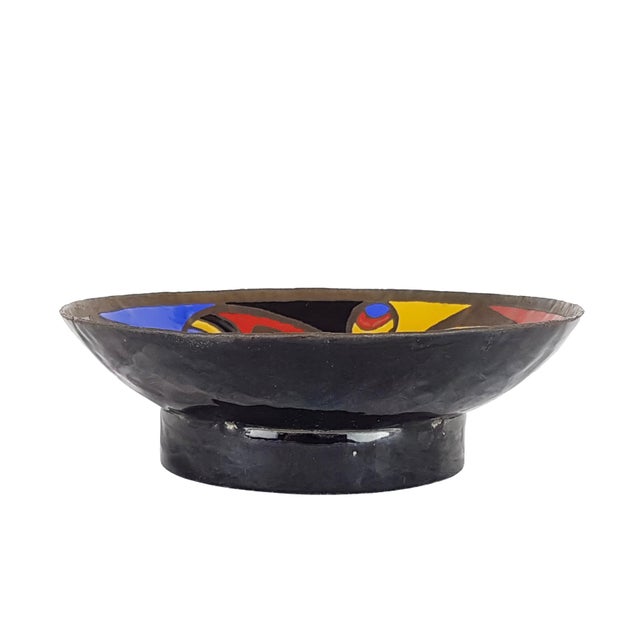 1970s Multi-Colored Enameled Bronze Bowl by Mario Marè, 1972 For Sale - Image 5 of 10