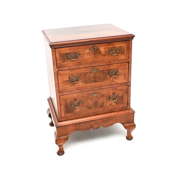 Antique Burr Walnut Chest on Legs, 1880 For Sale - Image 10 of 10
