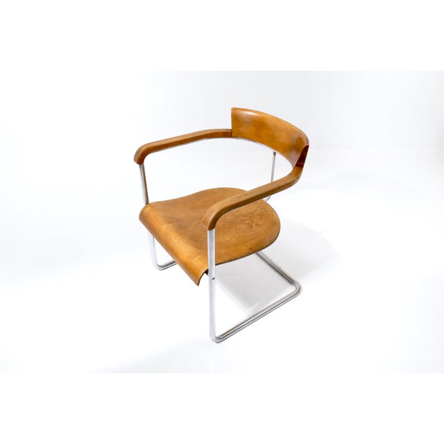 Vintage Czech Bauhaus H-128 Armchair by Jindrich Halabala for Up Závody, 1931 For Sale - Image 15 of 18