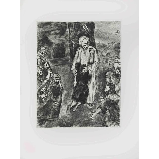 Etching on Montval wove paper, realized by Marc Chagall in 1931-39 and published by Tériade in 1956. Belongs to the series...