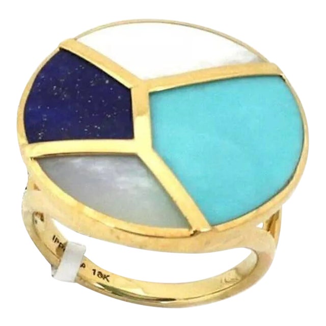 Ippolita Rock Candy Multi-Color Gems 18k Yellow Gold Round Ring - Size 7 For Sale