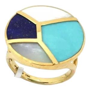 Ippolita Rock Candy Multi-Color Gems 18k Yellow Gold Round Ring - Size 7