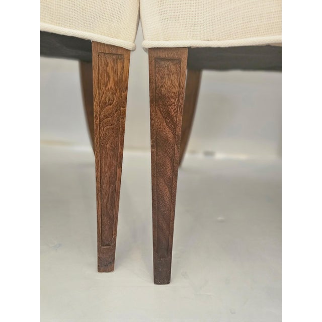 1940s Newly Upholstered 1940s Tailored French Club Lounge Chairs -a Pair For Sale - Image 5 of 9
