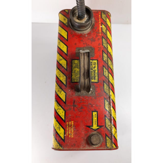 Red Mid-Century Modern Advertising Graphic Gas Can For Sale - Image 8 of 11