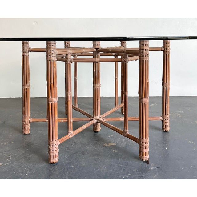 McGuire Vintage Bundled Rattan Dining Table After McGuire For Sale - Image 4 of 12