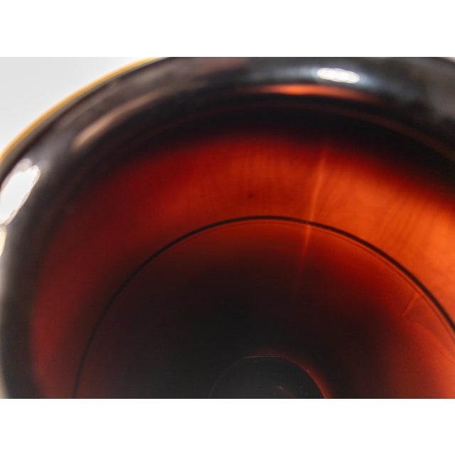 Black Early 20th Century Bohemian Czech Art Glass Vase With Gilt Bands and Acid Etched Wood Grain For Sale - Image 8 of 11