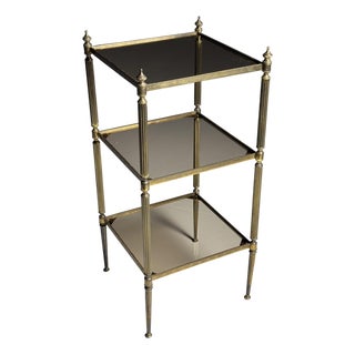 Tiered Metal Side Table For Sale