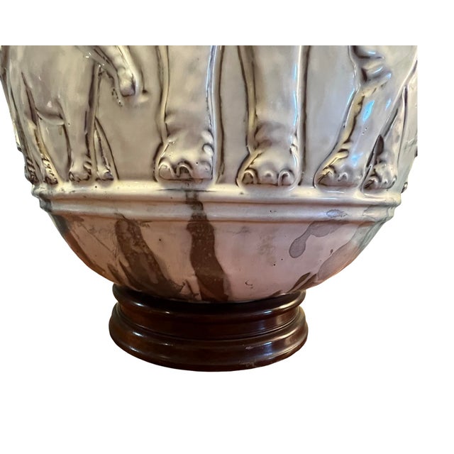 1970s Vintage Mid Century Modern Large Elephant Table Lamp Studio Ceramic For Sale - Image 5 of 8