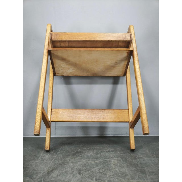 Czech Oak Side Table with Integrated Storage Drawer, 1960s For Sale - Image 13 of 14