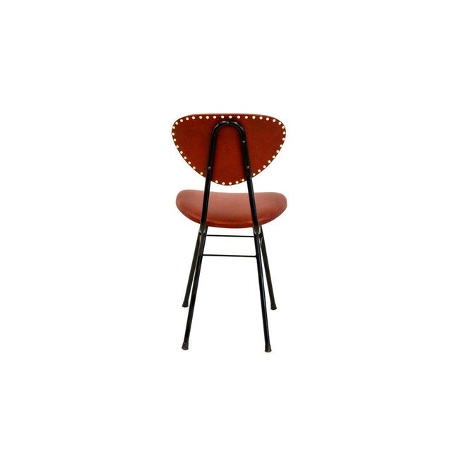 Leather-Coated Office Set with Desk, Bookcase, Chest of Drawers, Desk Chair, and Guest Chairs attributed to Umberto Mascagni, 1950s, Set of 7 For Sale - Image 6 of 18