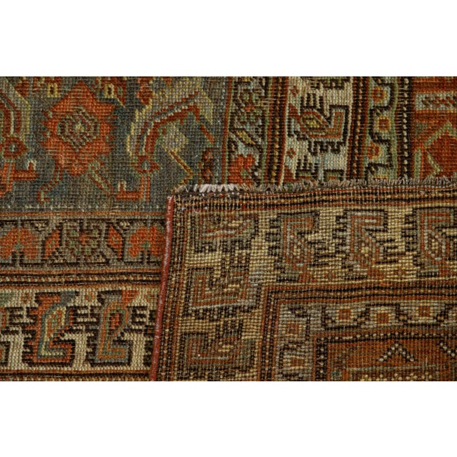 Blue 1900s Antique Persian Bidjar Wool Runner in Blue With Allover Floral Motif For Sale - Image 8 of 9