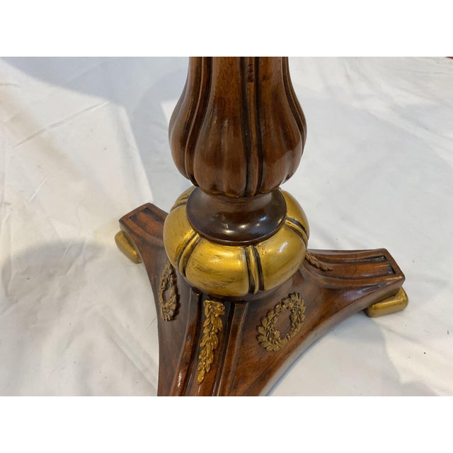 Decorative Empire Style Wood Candle Stand With Bronze Angelic Figure For Sale - Image 9 of 13