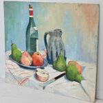 French Vintage Still Life Painting on Board For Sale In Baton Rouge - Image 6 of 9