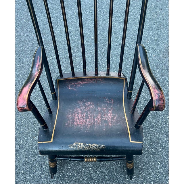 Late 19th Century Antique 19th Century Decorated Boston Rocker For Sale - Image 5 of 12