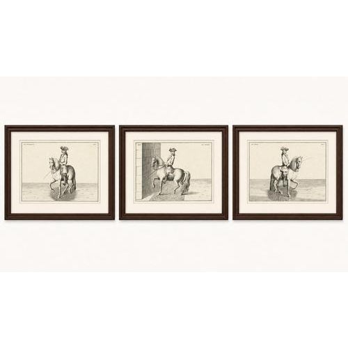 Set of three baron d’eisenberg equestrian engravings, 1727 : a refined set of three early 18th-century equestrian...
