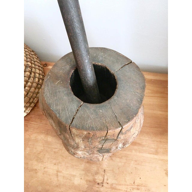 Gothic 18th Century French Chestnut Mortar & Pestle For Sale - Image 3 of 6